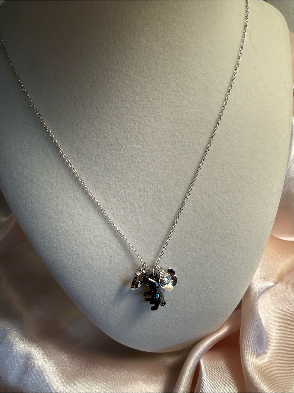 Coach Silver-Tone Charm Necklace with Rexy and Accents